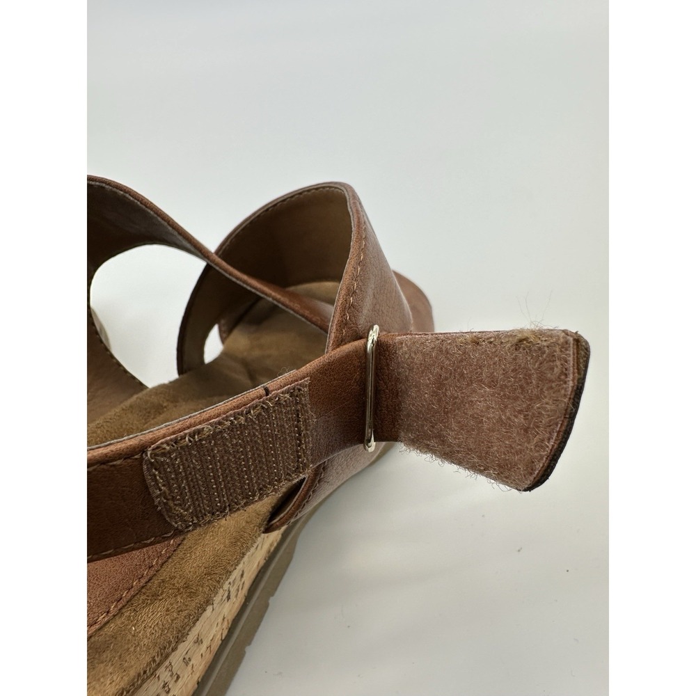 Eurosoft by Sofft Brown Strappy Wedge Sandals Hook & Loop Synthetic Womens Sz 8 - Picture 9 of 10